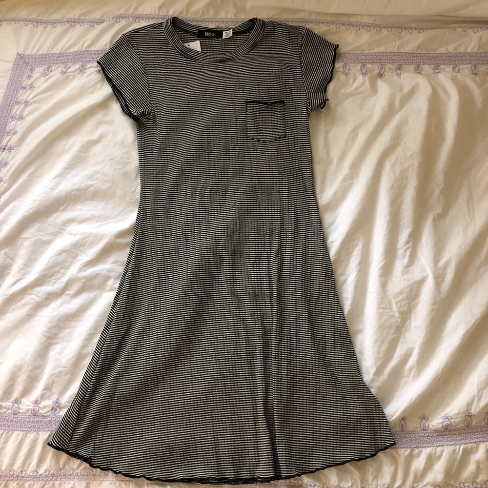 BDG Black and White Striped Dress